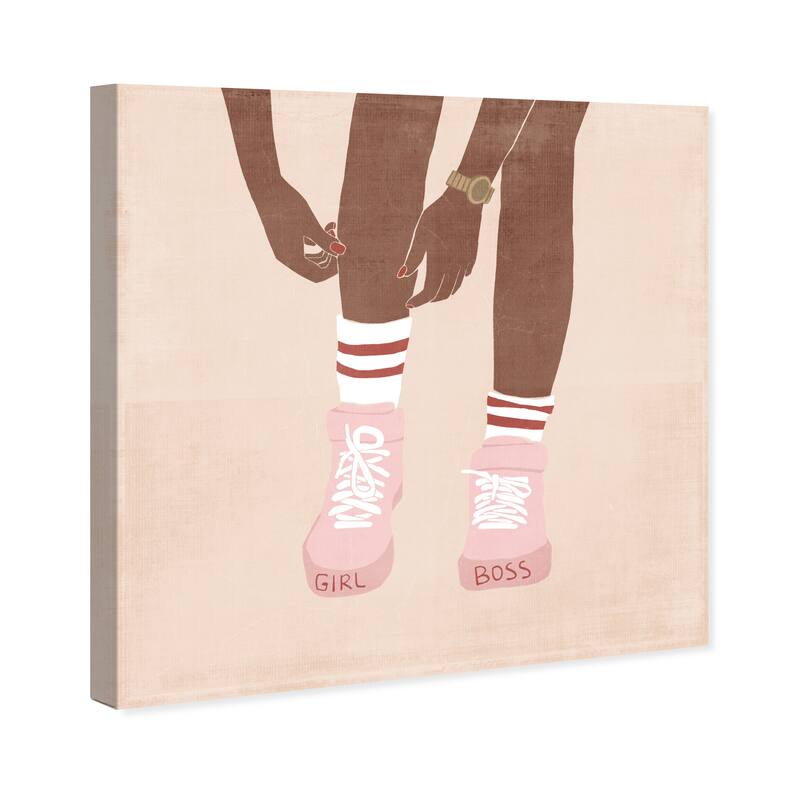 Wynwood Studio Prints Fashion and Glam Girl Boss Ready Pink and Pastel Pink Modern & Contemporary Wall Art Canvas Print