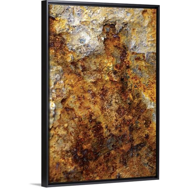 Shop Close Up Of Rusted Sheet Metal Black Float Frame Canvas Art
