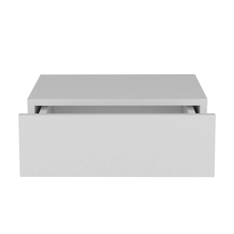 Modern Wall-Mounted Bedside Shelf with Drawer, White