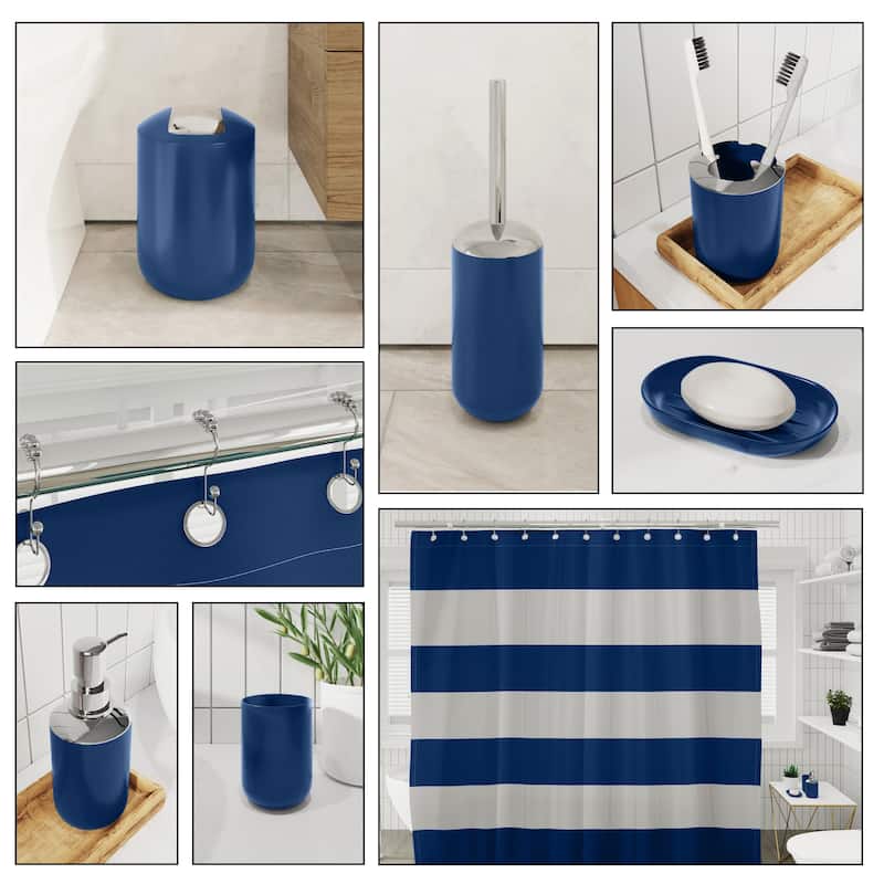 Clara Clark Bathroom Accessories Set with Shower Curtain and Rugs