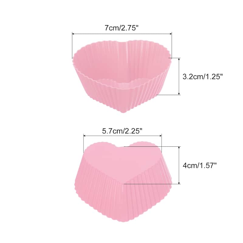 Reusable Muffins Cups Silicone Cupcake Liners Baking Cup - Pink