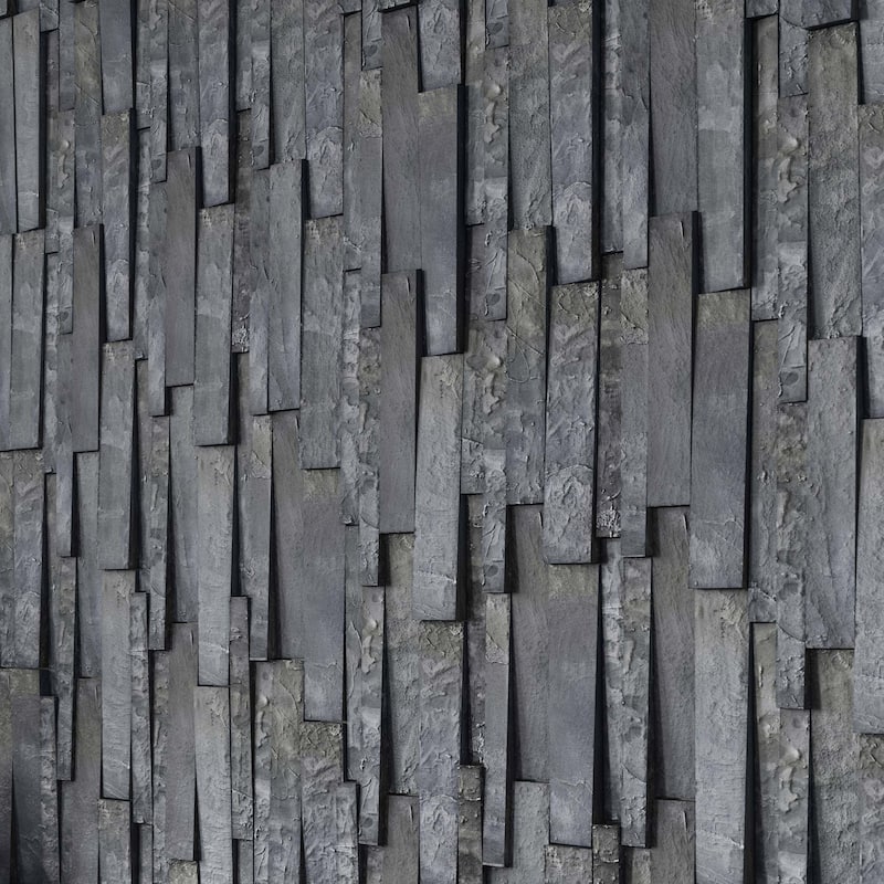 Cruz Bay Studio MKT2769 Linear Lines - 6" x 12" Brick Wall Tile - - Shadow Black