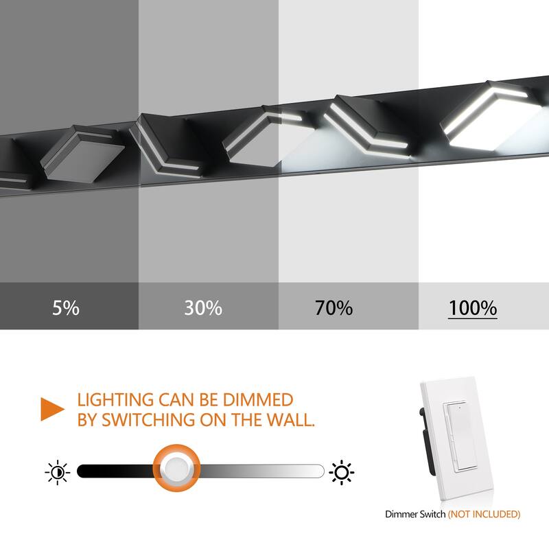 Modern LED Vanity Light, 7-Lights Wall Sconce for Bathroom and Mirror, Sleek Minimalist Design, Energy-Efficient
