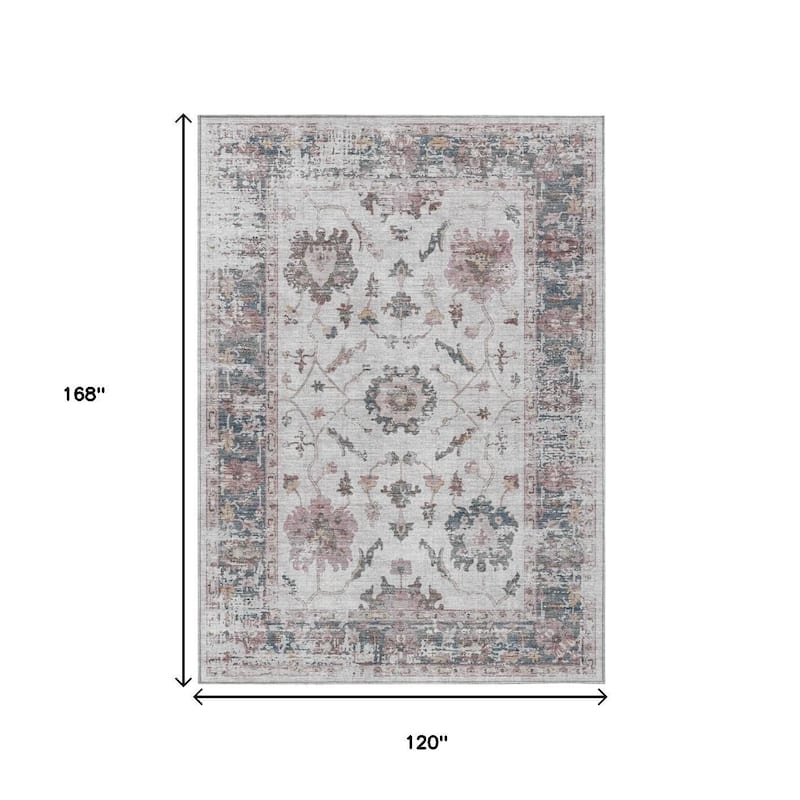 HomeRoots Floral Traditional Rectangle Outdoor Rug
