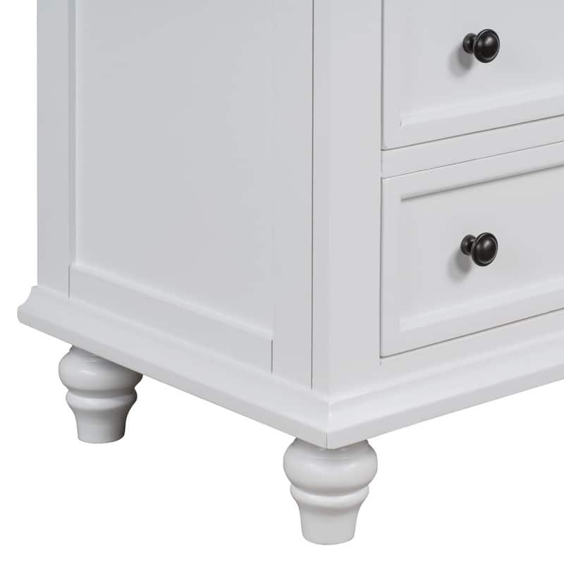 Modern 3-Drawer Nightstand (Set of 2) with Pull Out Tray for Organized Living Spaces