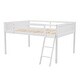 preview thumbnail 32 of 30, Twin Size Wood Loft Bed with Flexible Ladder Placement, Guardrails, and Slide - Gray, Space-Saving Design for Play and Rest