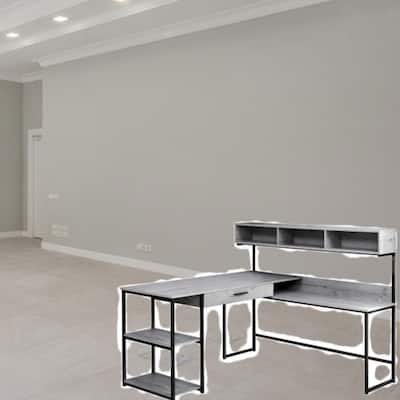 Modern Corner Computer Desk with Storage Shelves, Drawer, and Hutch ,Ideal for Home Office Workstations