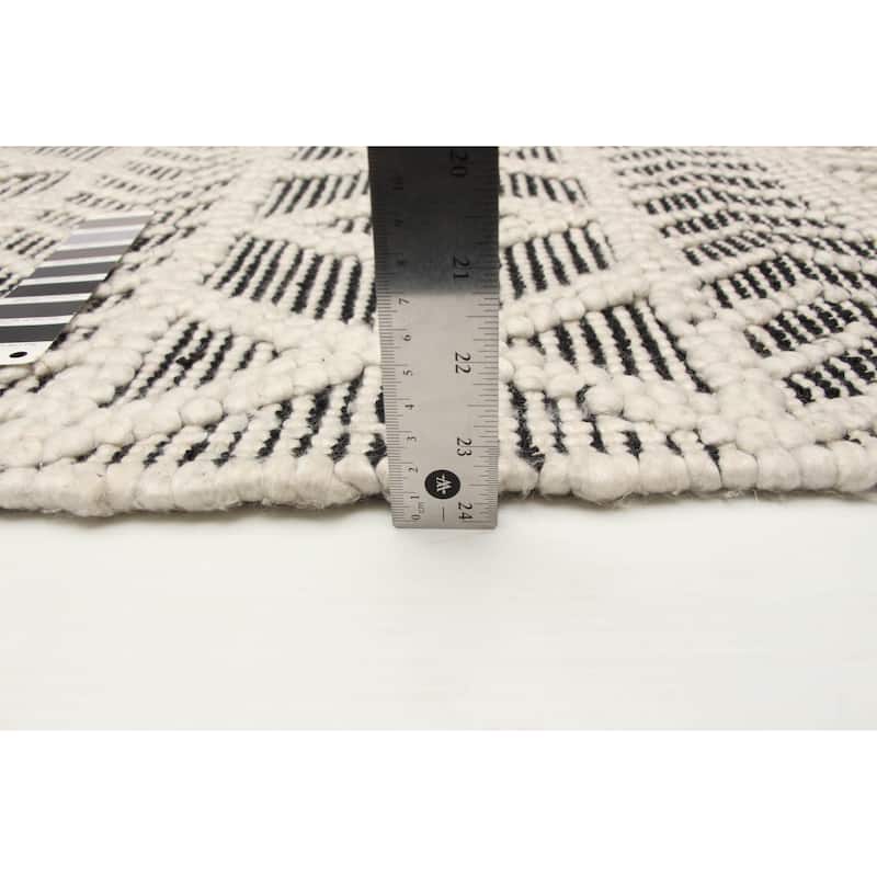 ECARPETGALLERY Braid weave Sienna Black Wool Rug - 4'11 x 8'3