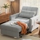preview thumbnail 21 of 64, 3-in-1 Adjustable Sleeper Sofa Bed, Pull Out Chair Sofa, Convertible Folding Bed for Living Room 33.7'' x 73.6'' - Grey