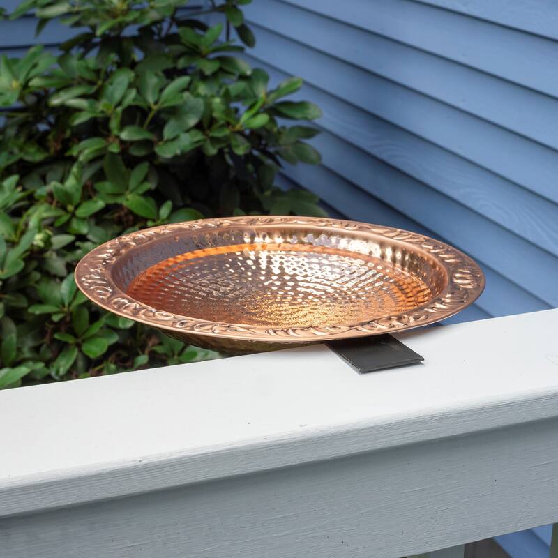 Pure Copper 18" Deck Mount Bird Bath By Good Directions