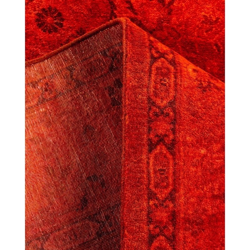 Contemporary Overdyed Wool Hand Knotted Area Rug - 4' 1" x 6' 0"