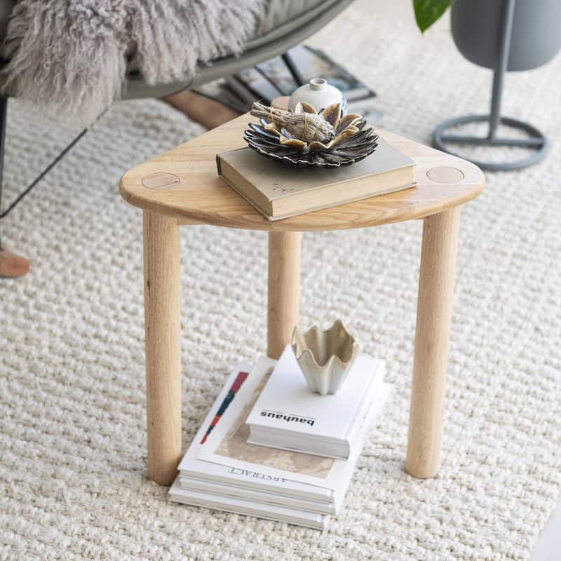 Sturdy Rubberwood Side Table - 18.1"L x 14.3"W x 18.1"H - 18.1"L x 14.3"W x 18.1"H - Natural - Wood