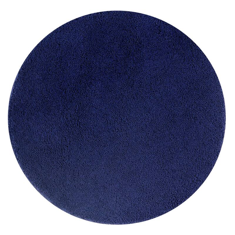 Better Trends Bath Rug 100% Micro Polyester Tufted Anti-Skid Latex Backing Bathroom Rugs for Shower, Sink Bath Mats Micro Plush - 30" Round - Navy