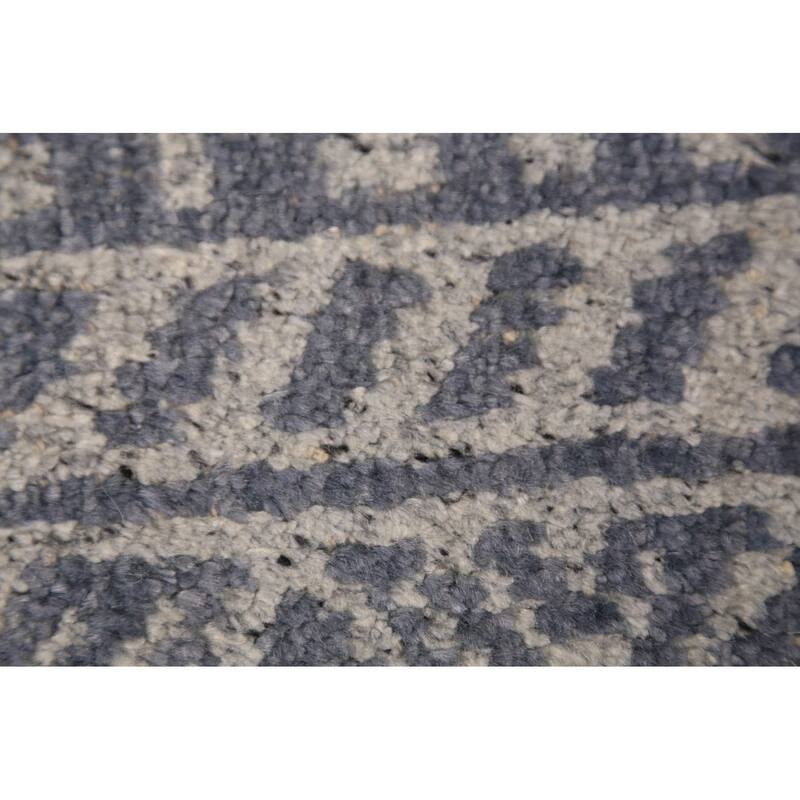 Modern Geometric Moroccan Indian Area Rug Hand-Knotted Wool Carpet - 4'11" x 7'11"
