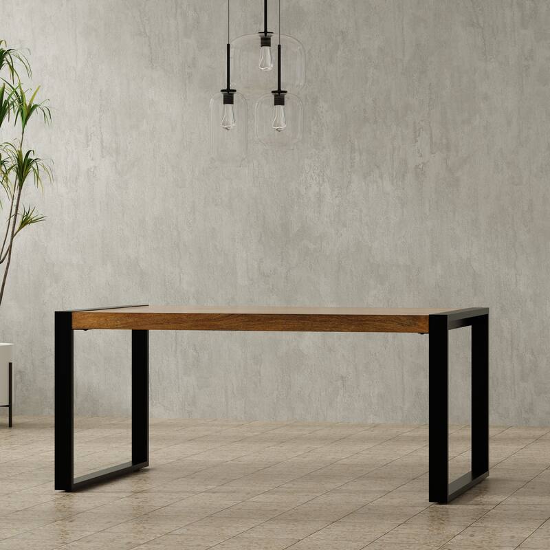 WyndenHall Phobe 66 inch x 40 inch Rectangle Modern Industrial Dining Table - 66 inches wide - Light Tobacco