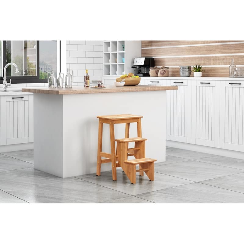 Boraam Niko 24 in Folding Step Stool - Natural - Counter Height