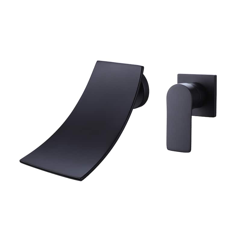 Solid Brass Wall Mounted Waterfall Bathroom Sink Faucet