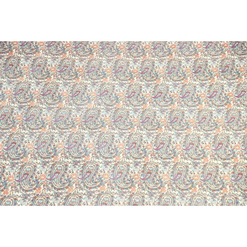 Muted Distressed Paisley Kerman Persian Area Rug Handmade Wool Carpet - 9'8" x 12'6"