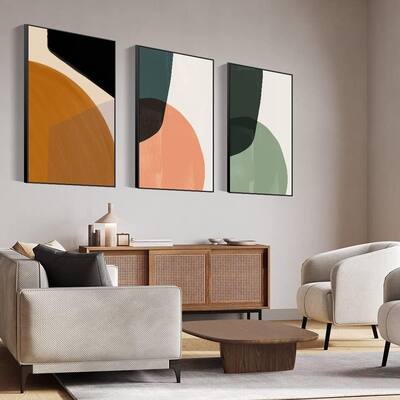 Abstract Natural Geometric Color Block Picture Prints