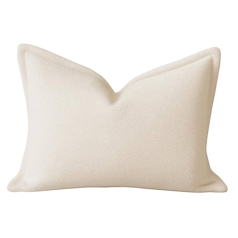 Homey COZY Soft Ivory Throw Pillow - Clean, Minimal Comfort with Tailored Edging - Ivory