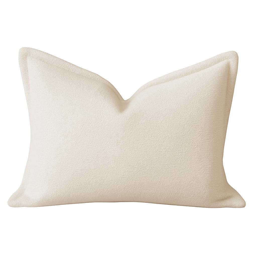 Homey COZY Soft Ivory Throw Pillow - Clean, Minimal Comfort with Tailored Edging