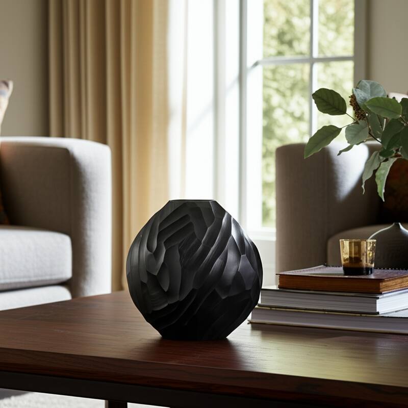 Modern Round Metal Table Vase - Flower Vase