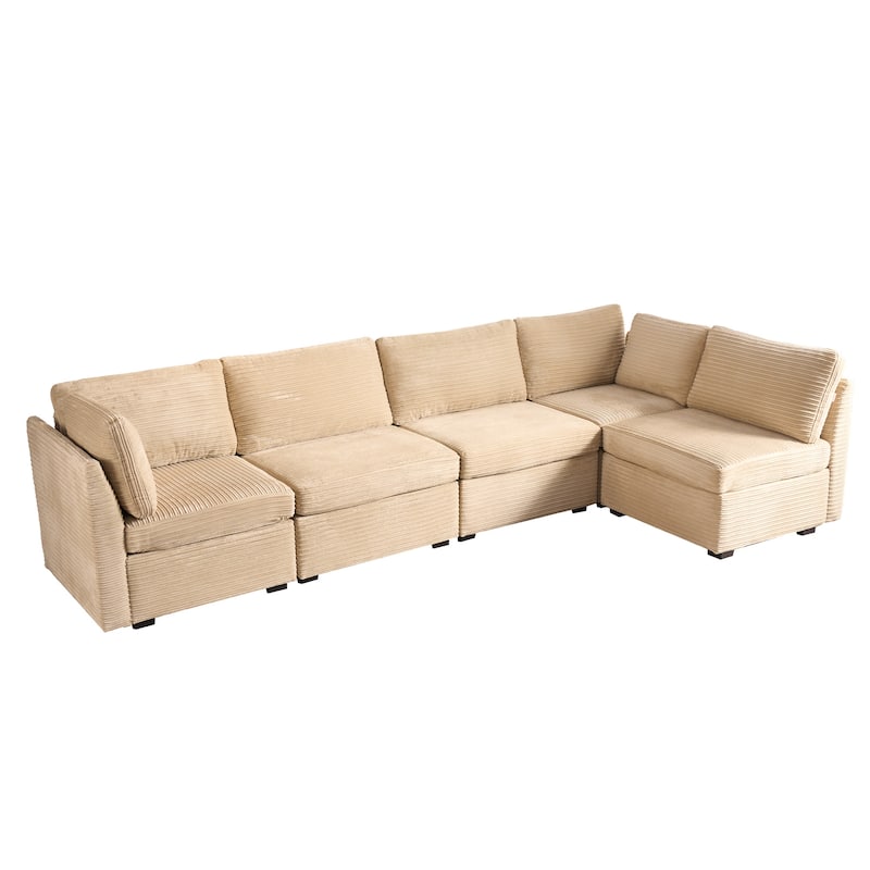 HOOOWOOO Modern Upholstery Fabric Sectional Sofa