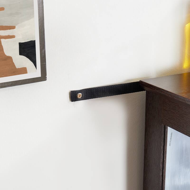 GDF Studio - American Retro Curio Cabinet with Lighted Display & Mirrored Back