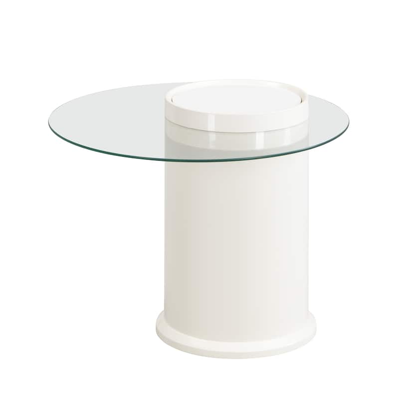 Nested Coffee Table Set with Storage Drawer and Round Tops, Accent Tables End Table with Tempered Glass