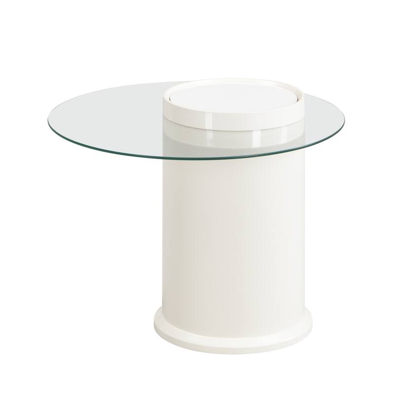 Nesting Coffee Table Set of 2, Round Coffee Table with Drawer, Circular Wood Center Table Set