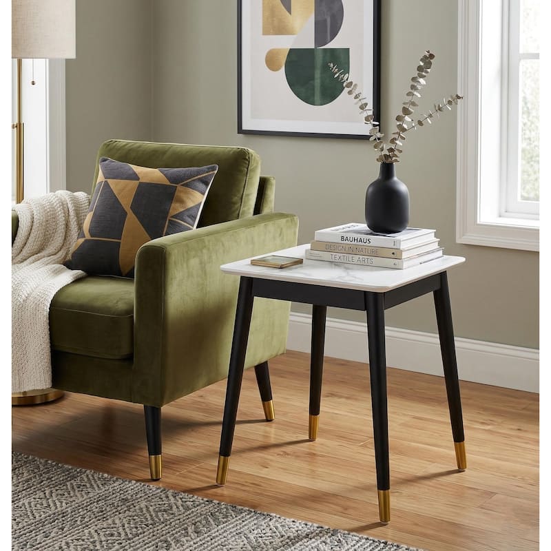 Lifestorey Ricco End Table - White/Black