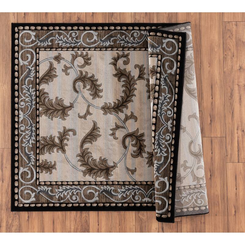 Glamour Cream/Black Polypropylene Area Rug