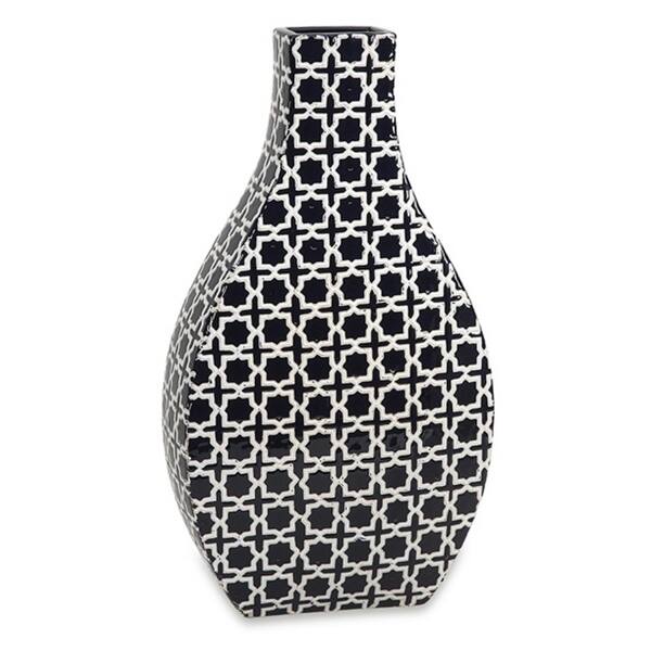 Shop 20 5 Lacey Dark Navy Blue And Ivory Geometric Pattern
