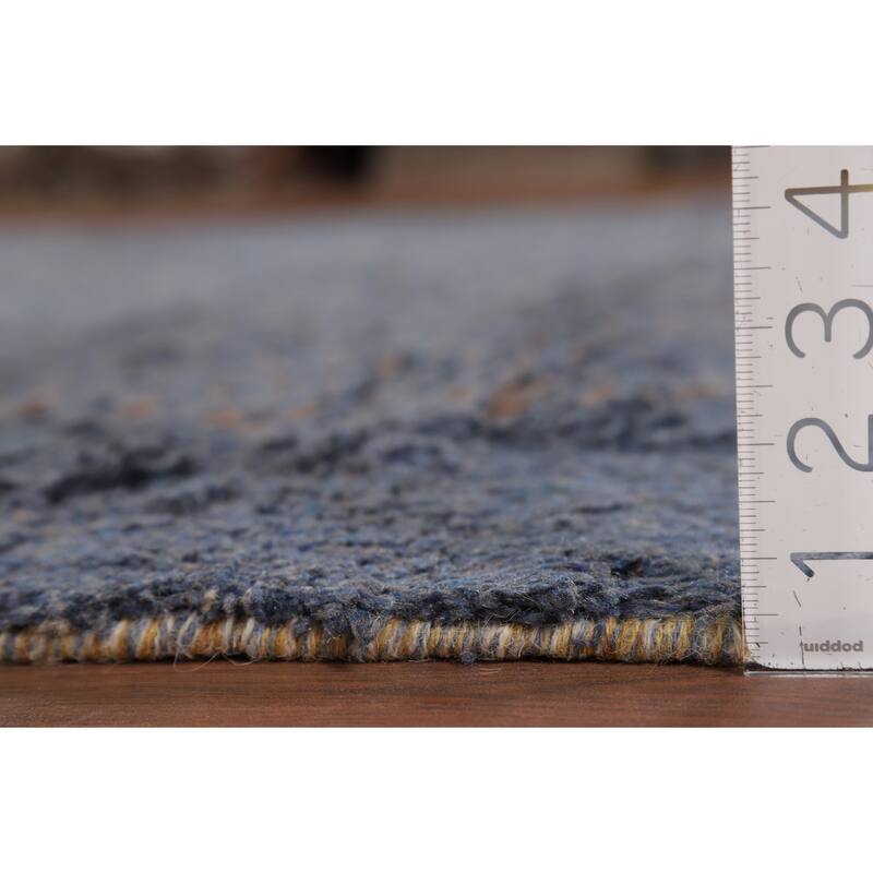 Blue Moroccan Oriental Area Rug Hand-Knotted Wool Carpet - 7'2" x 10'7"