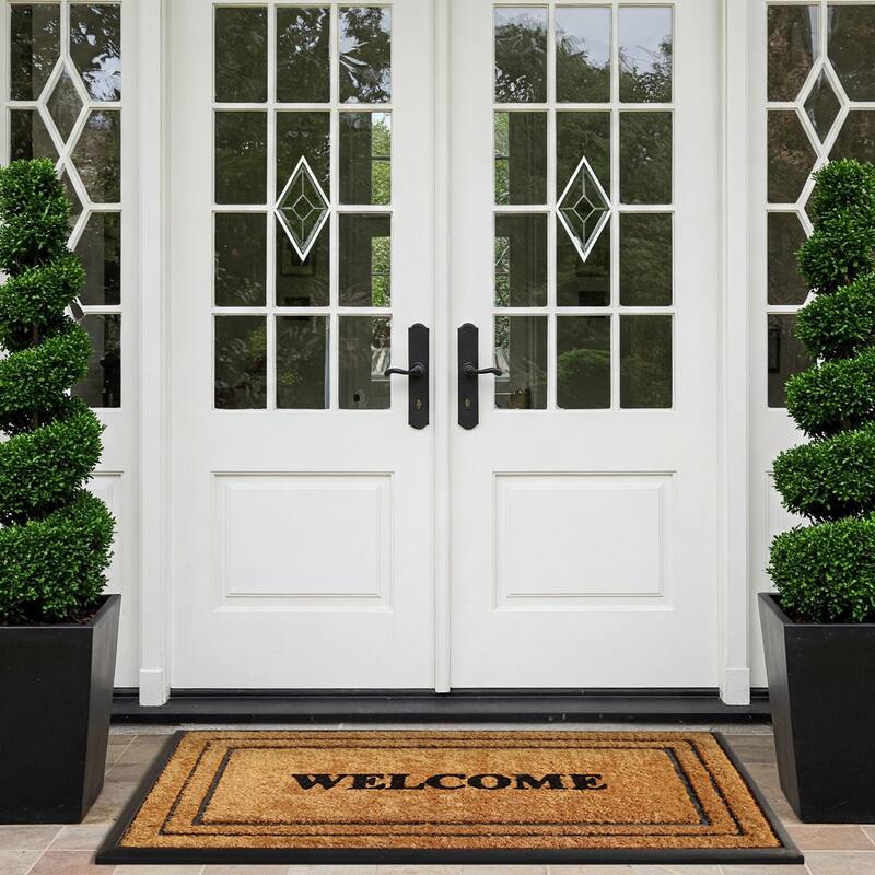 A1HC Natural Coir & Rubber Door Mat, Heavy Duty, Dirt Trapping, Long-Lasting Entrance Doormats,Thick & Durable Outdoor Entry Mat