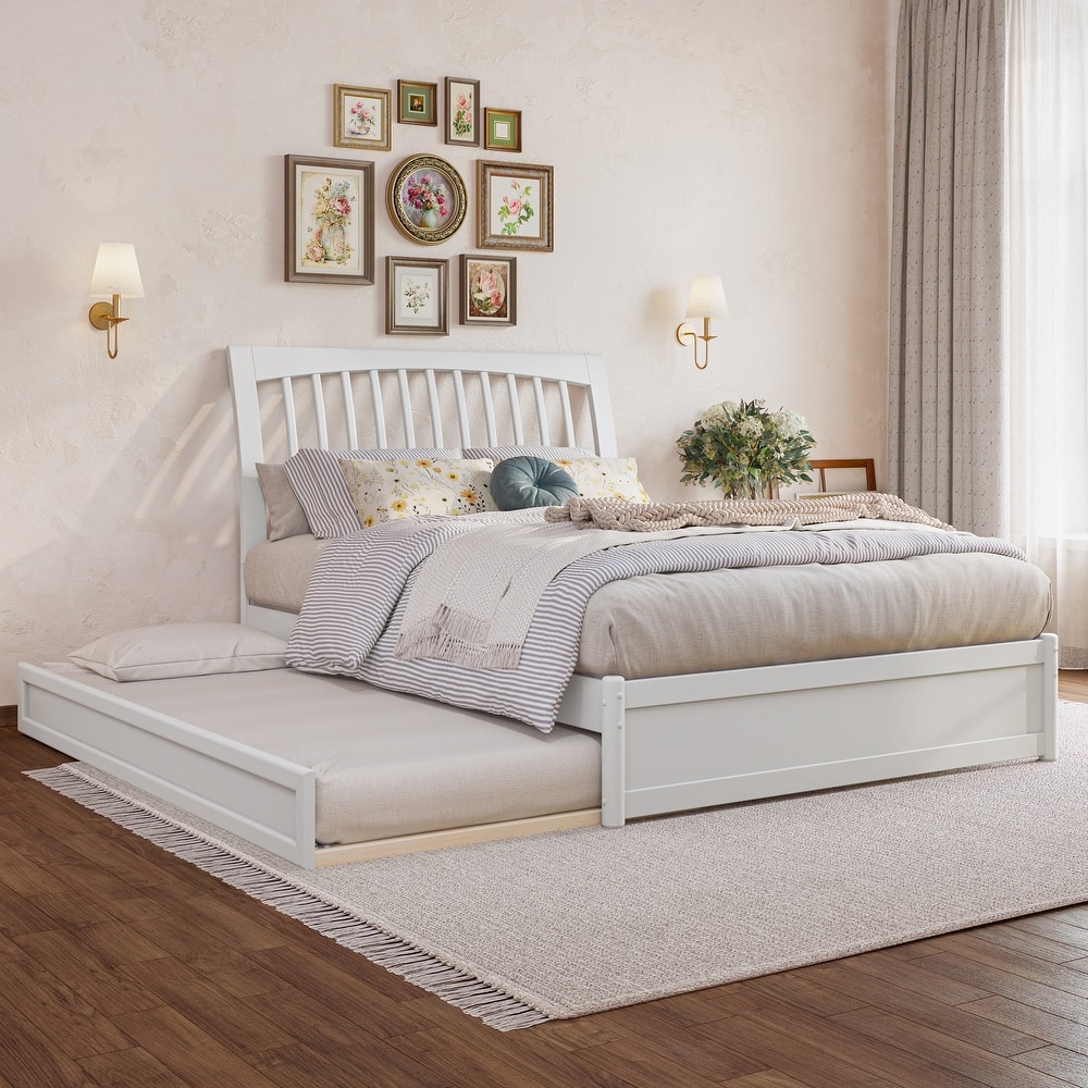 Roslyn Platform Bed with Panel Footboard and Twin Trundle