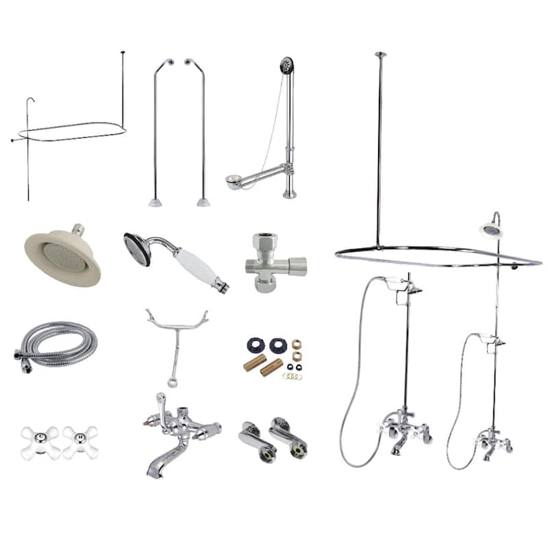 Kingston Brass Vintage Clawfoot Tub Faucet Package - Polished Chrome