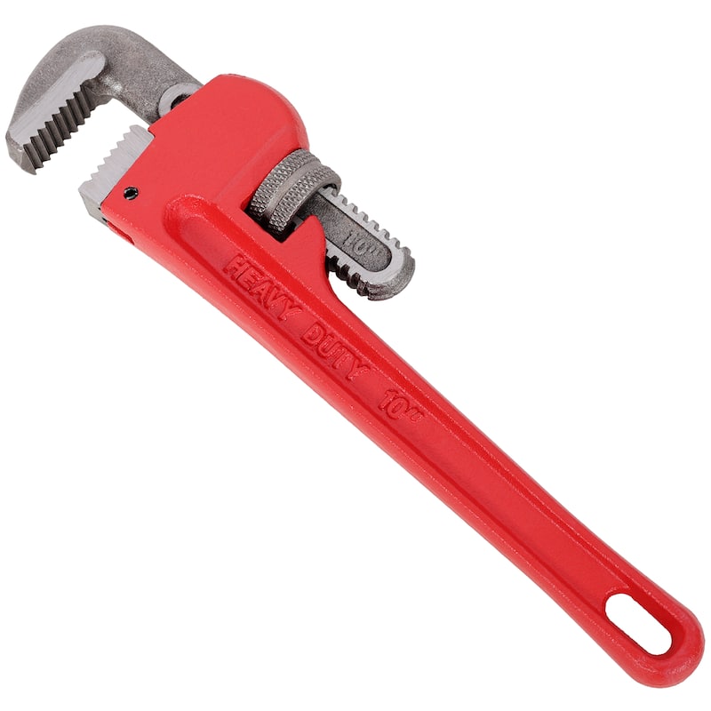 Anmytek 4 Piece Heavy Duty Straight Pipe Wrench Set 8 10 14 and 24 Inch Adjustable Alloy Steel Plumbing Tools for Plumbers - Red