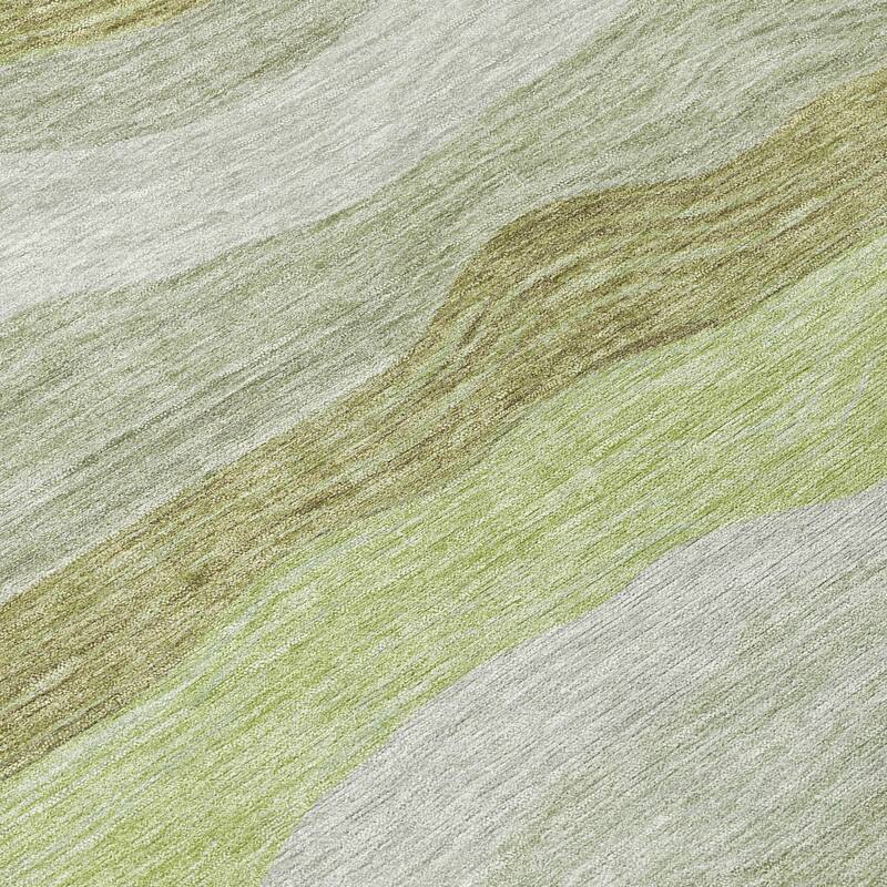 Machine Washable Indoor/ Outdoor Ombre Stripes Chantille Rug