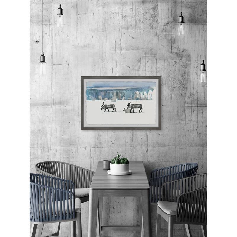 'Caribou Trek' Framed Painting Print