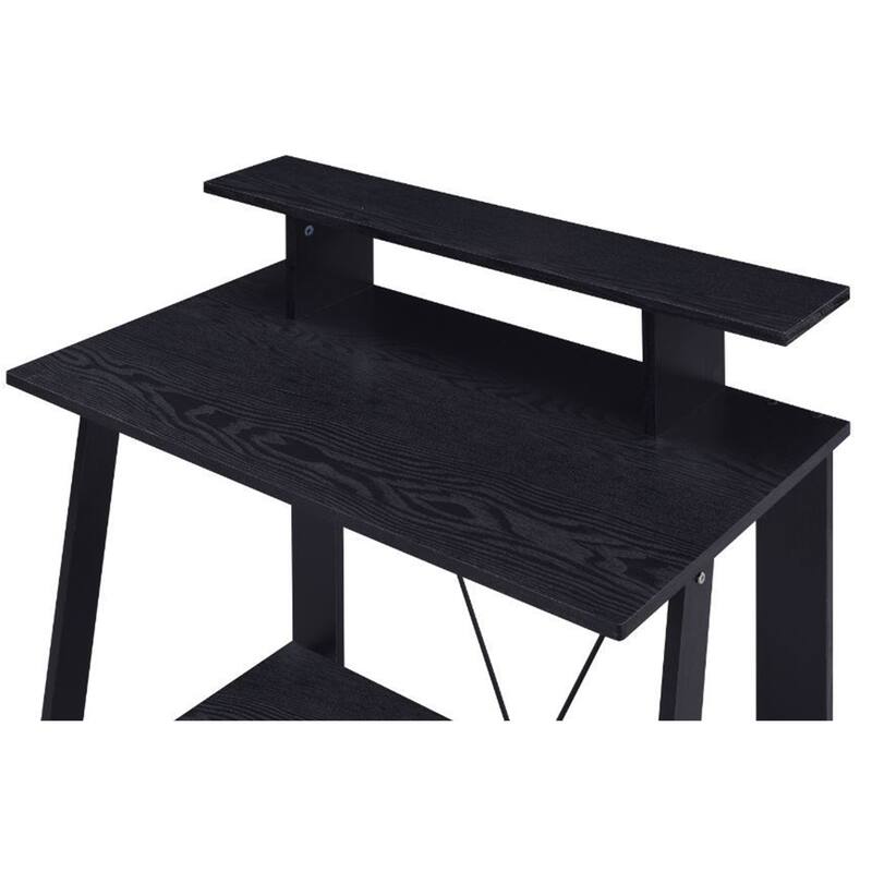 Wooden Writing Desk with with Top and Bottom Shelves