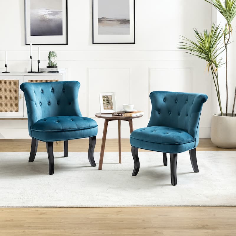 Christi Vibrant Tufted Velvet Upholstered Accent Chairs Set of 2 by HULALA HOME