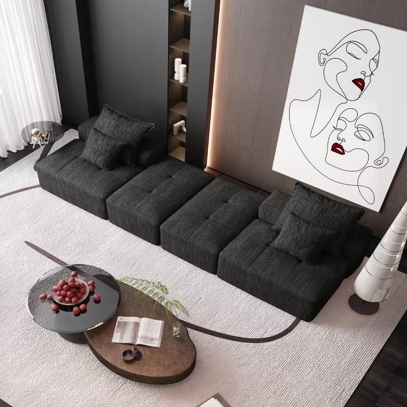 Oversized Modular Sectional Sofa,Sparkling Chenille Fabric,DIY Sofa