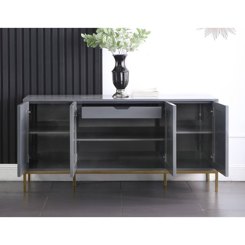 Best Master Furniture 65-in. Lacquered 4-door 1-drawer Sideboard