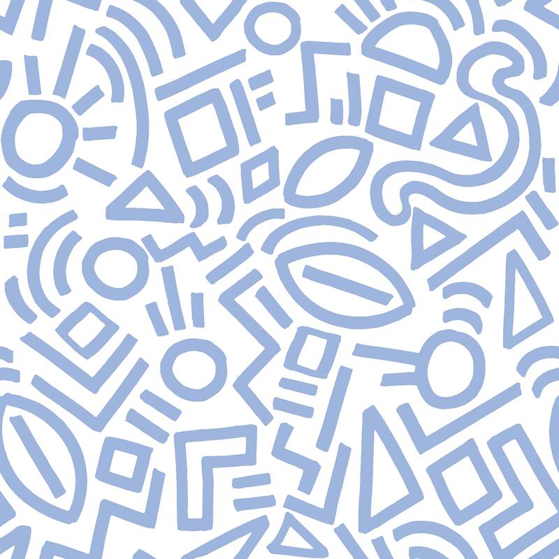 Aelfie Periwinkle Doodle Abstract Peel & Stick Wallpaper