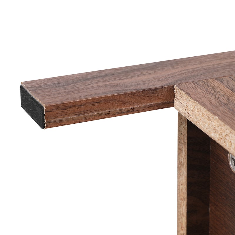 Set of 2 Industrial Nightstand Bedside End Table with Door
