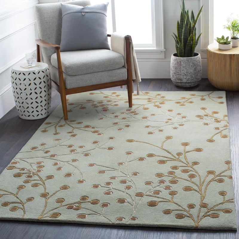 Livabliss Athena French Country Floral & Botanical Hand Tufted Area Rug - 8' x 11' - Sage