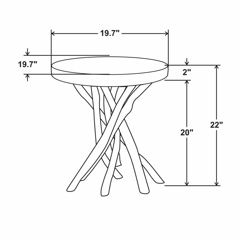 Merrill Solid Teak Wood Stick Base Accent Table by East at Main