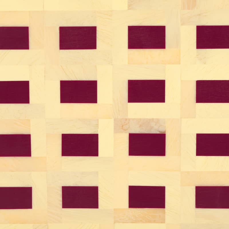 SAFAVIEH Home Sati Muted Yellow/Burgundy Resin 14.2"W x 10"D x 1.5"H Rectangle Tray