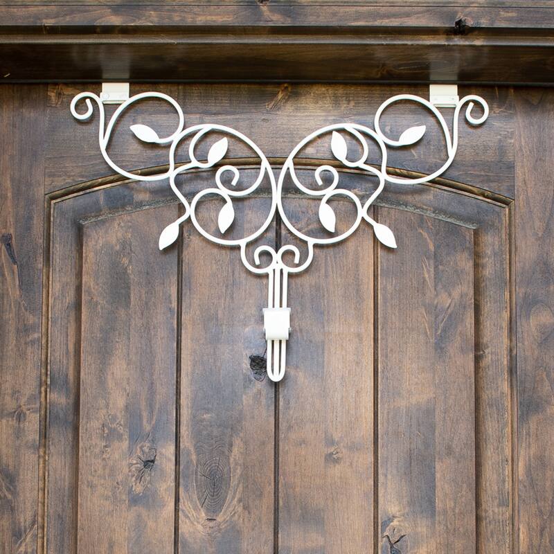 Adjustable Wreath Hanger for Door - Ivy (White) - White
